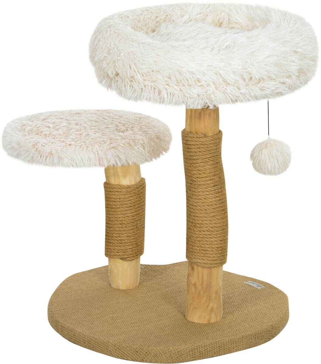 PawHut Kratzbaum weiß Holz B/H/L: ca. 47x61,5x50 cm