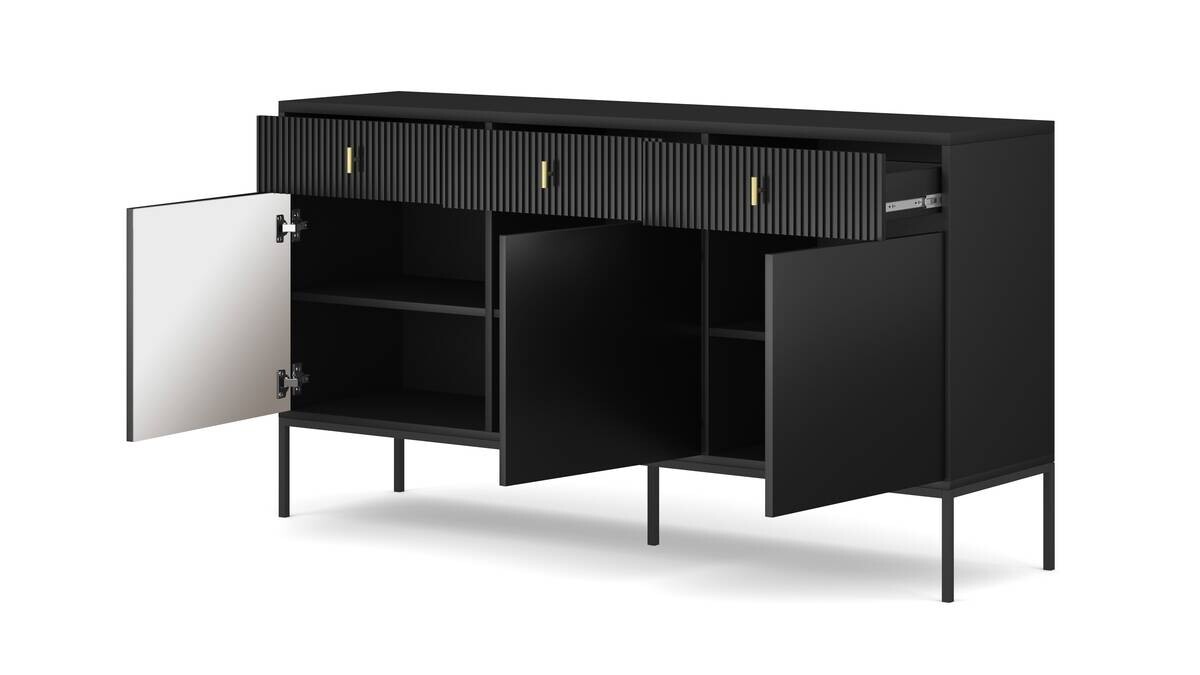 Kommode MAGGIORE schwarz B/H/T: ca. 154x82,5x39 cm
