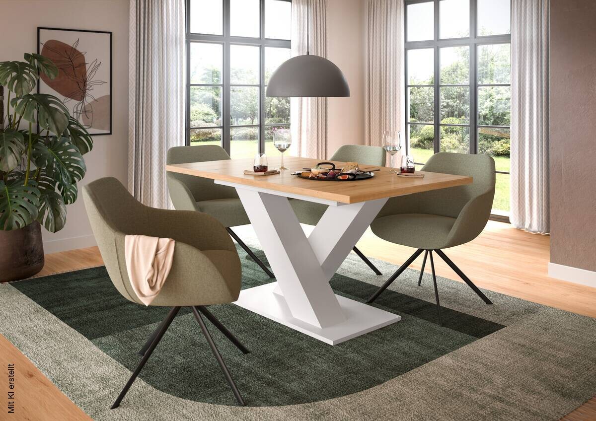 Esstisch MOTION weiß Artisan Nachbildung B/H/T: ca. 150x76x90 cm