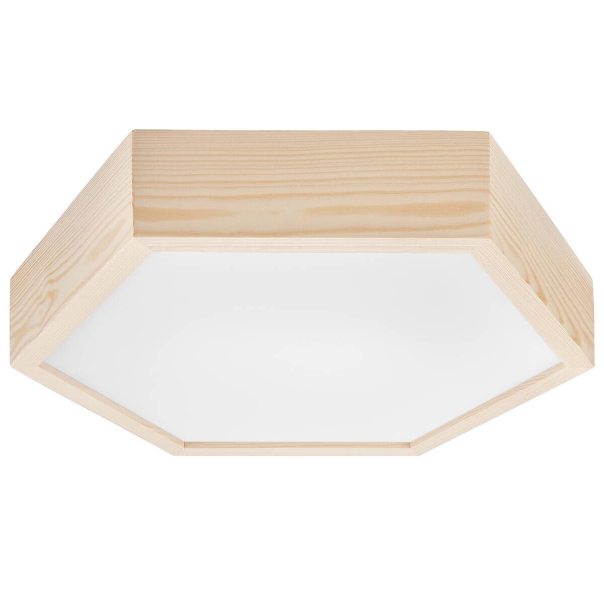 Lamkur Deckenleuchte kiefer Glas Holz B/H/L: ca. 44x12x44 cm 2 Brennstellen