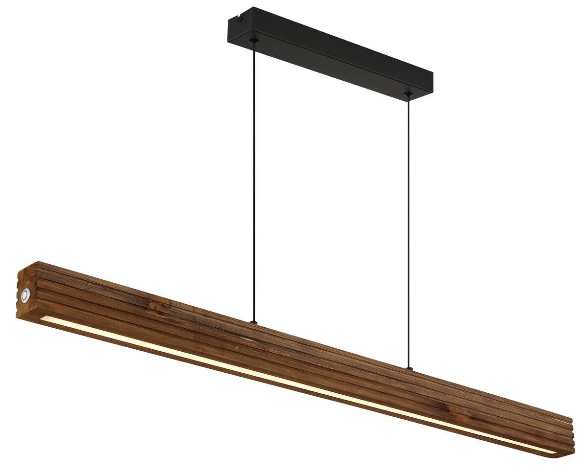 GLOBO LED-Pendelleuchte OAKRA schwarz Metall Holz B/H/T: ca. 6x120x1 cm 1 Brennstellen