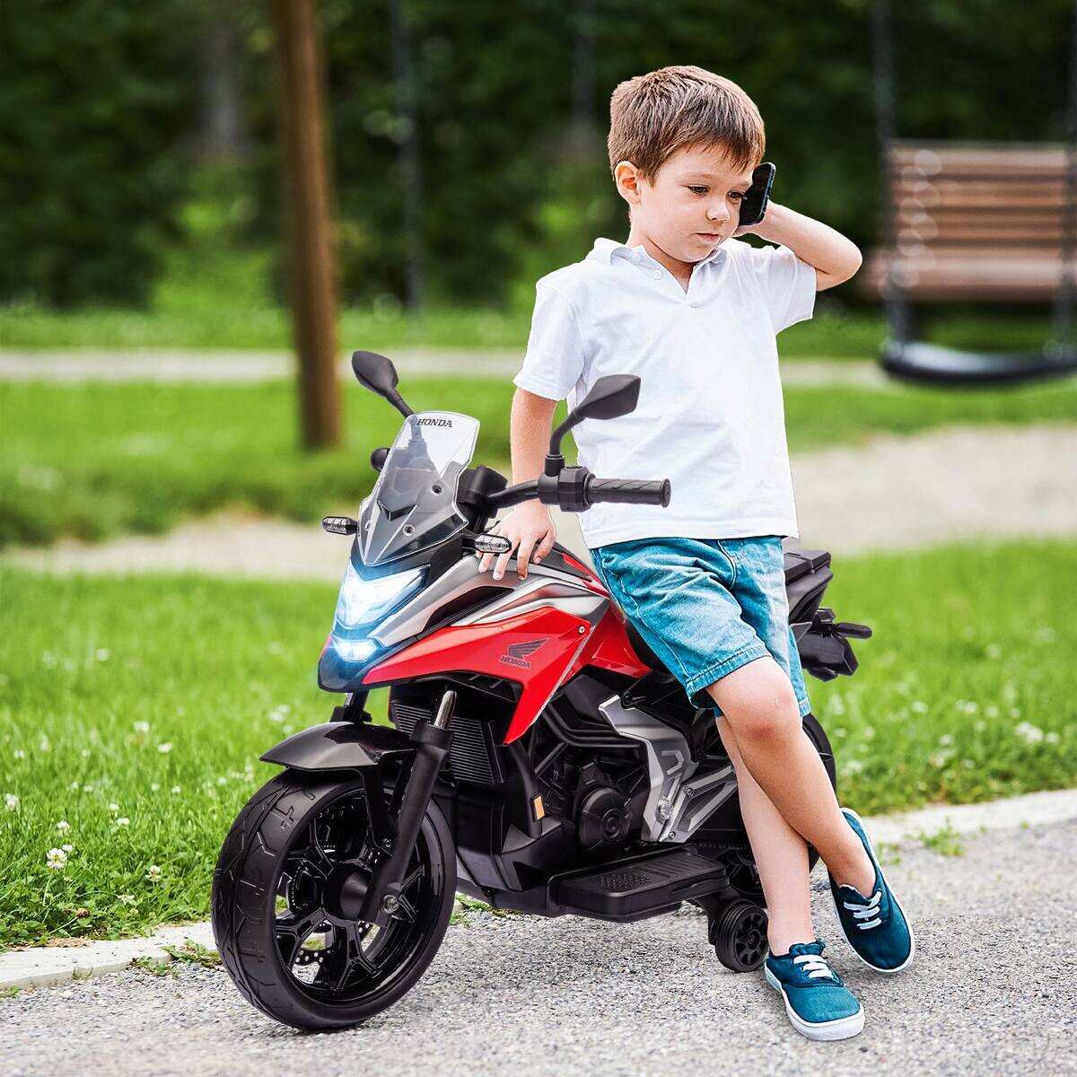 AIYAPLAY Kinder-Elektromotorrad rot B/H/L: ca. 46x75x107 cm