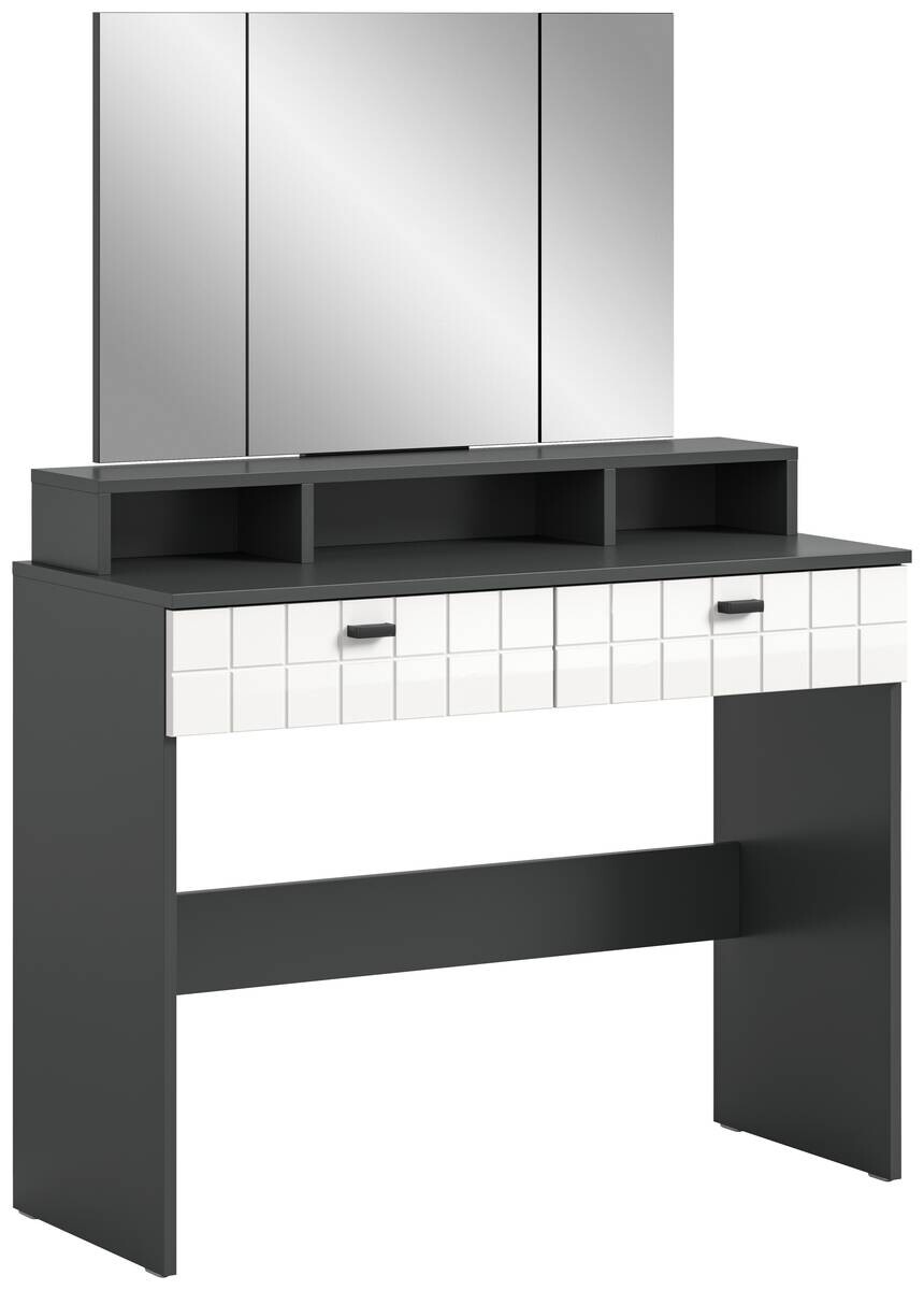 Schminktisch Monte anthrazit weiß Hochglanz B/H/T: ca. 100x142x42 cm