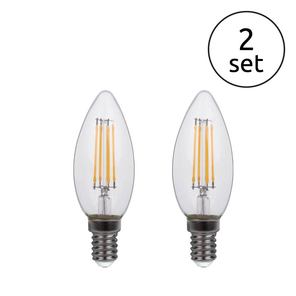 GLOBO LED-Leuchtmittel Kerzenlampe Filamentlampe 10583-2K 2er Pack E14