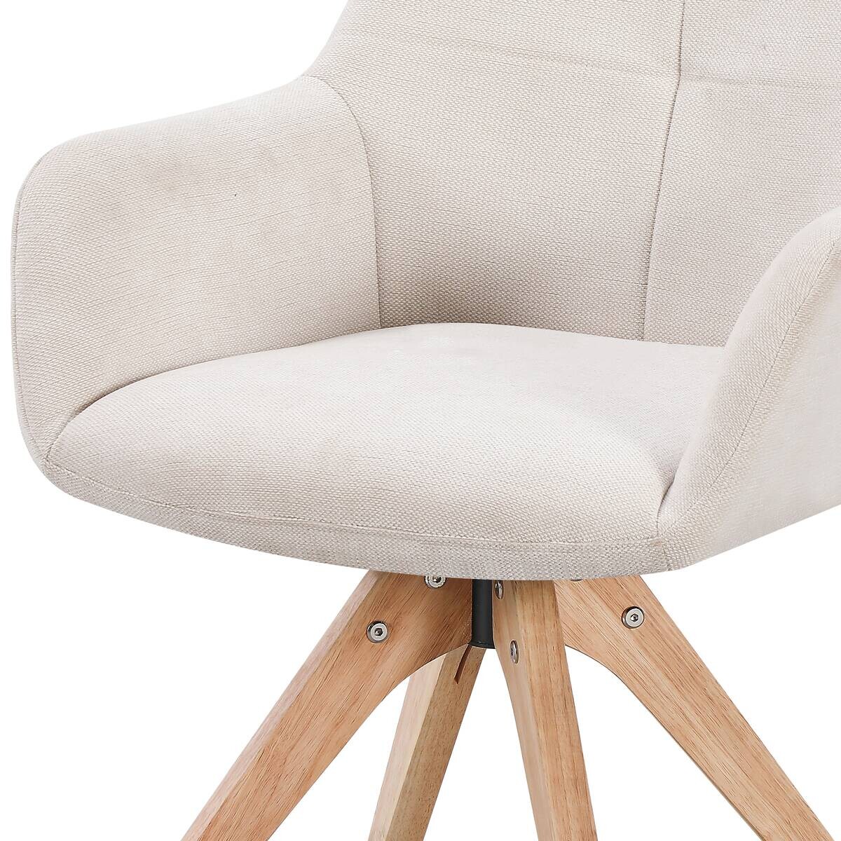 Armlehnstuhl Woody beige Webstoff B/H/T: ca. 62x85,5x64 cm