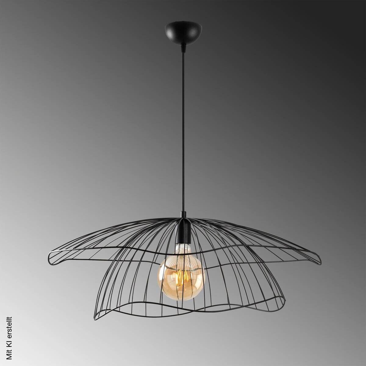 Opviq Pendelleuchte Mantar schwarz B/H/T/L/D: ca. 70x124x70x70x70 cm E27 1 Brennstellen