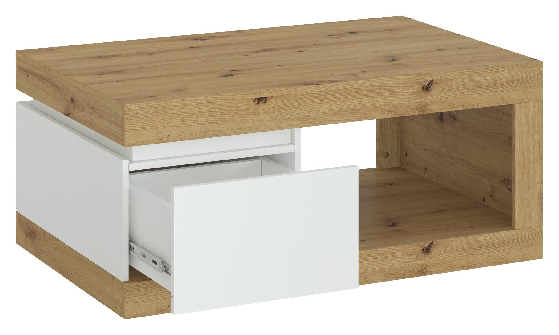 Couchtisch Luci Eiche Artisan Alpinweiß Nachbildung B/H/T: ca. 110x50x70 cm