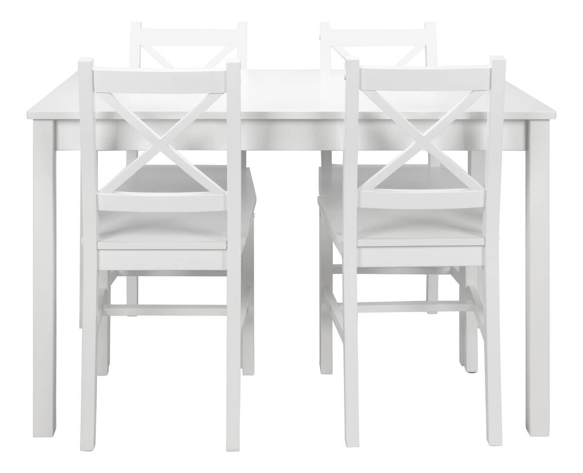 Tischgruppe Hanna weiß Holz B/H/T: ca. 118x73x75 cm