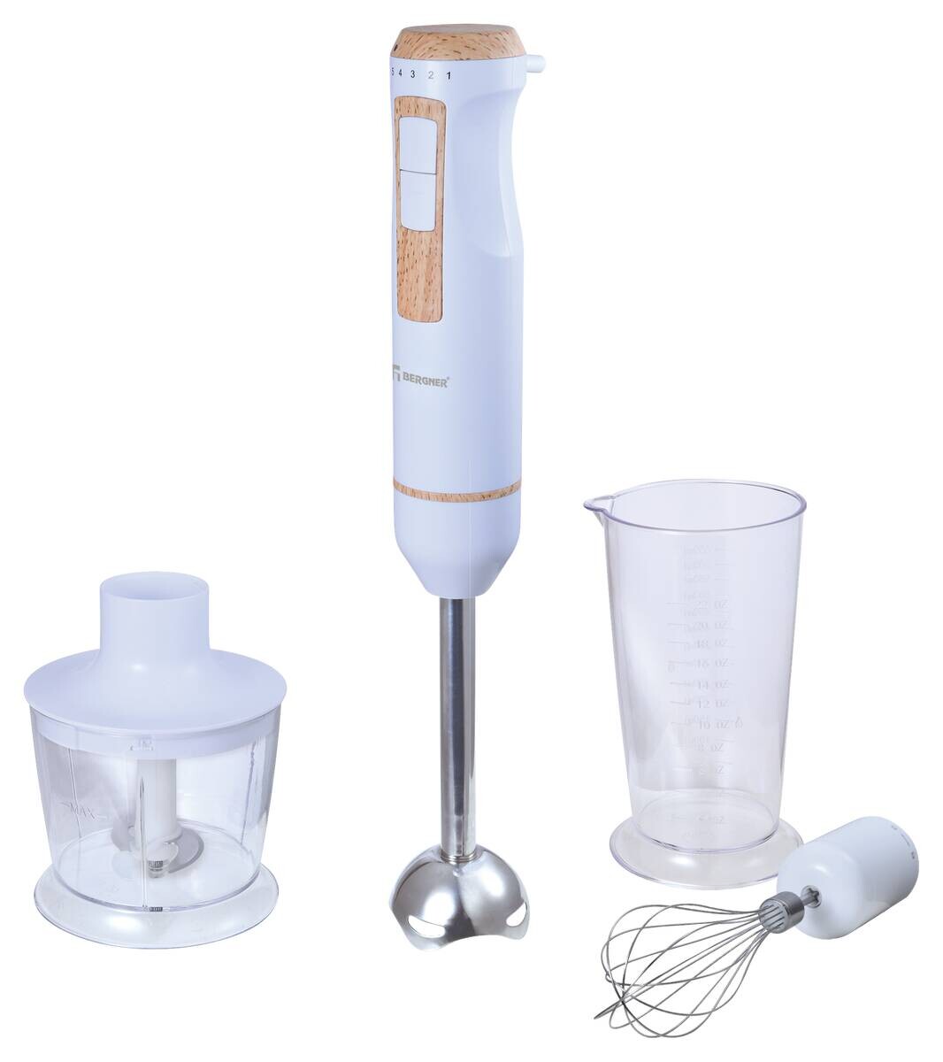 BERGNER Stabmixer weiß Edelstahl B/H/L: ca. 14x24,5x24 cm