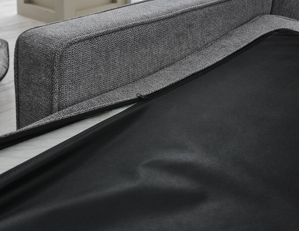 Ecksofa hellgrau Microfaser B/H/T: ca. 238x67x185 cm