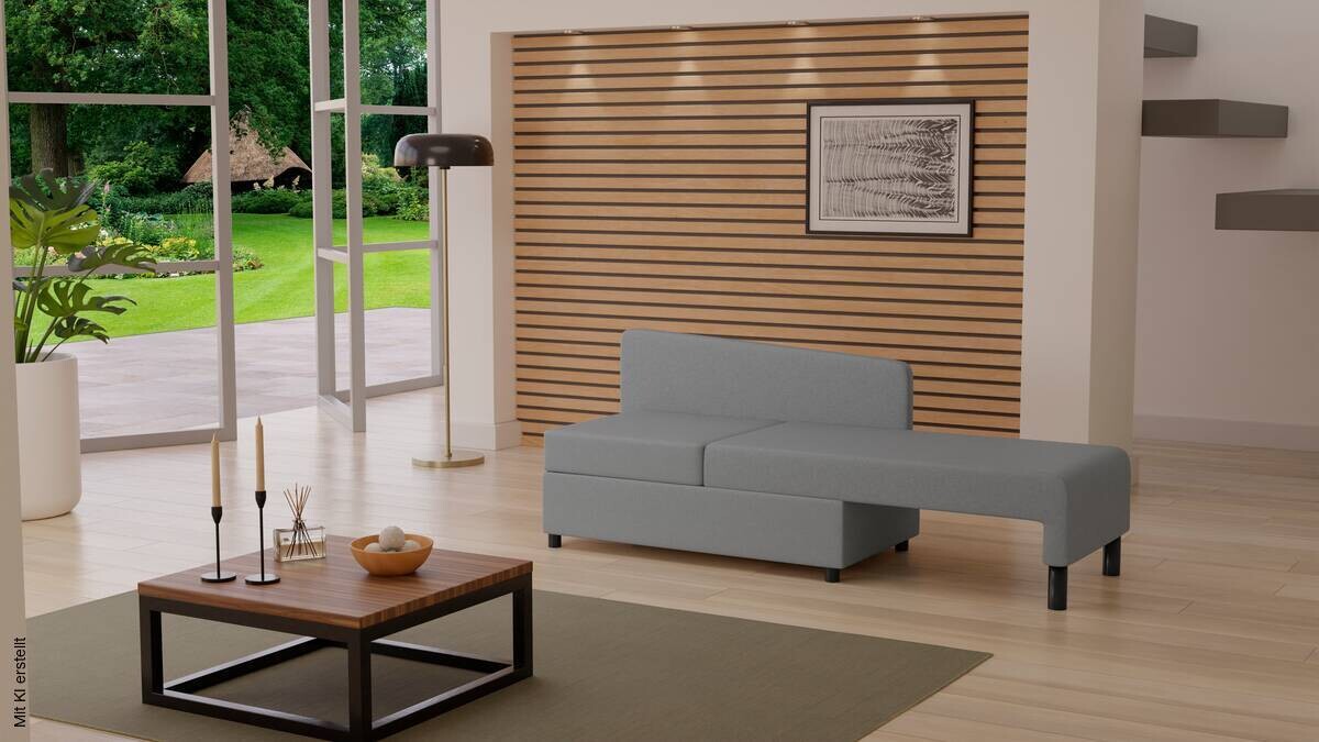 Recamiere Lübeck grau B/H/T: ca. 148x75x85 cm