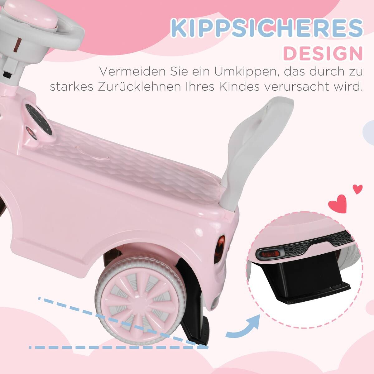 AIYAPLAY Rutschauto rosa B/H/L: ca. 25x35x53 cm