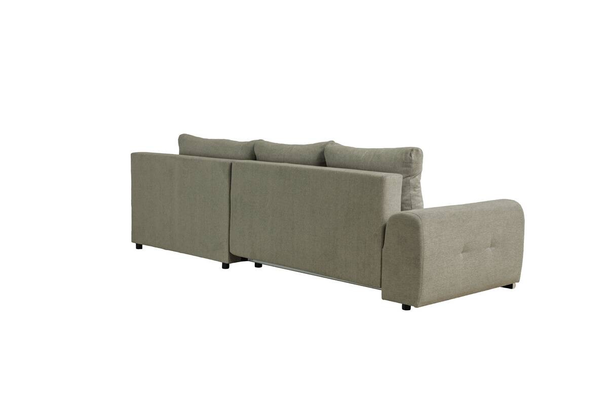 Ecksofa mit Bettfunktion und Bettkasten Lorenz olive Microfaser B/H/T: ca. 284x74x180 cm