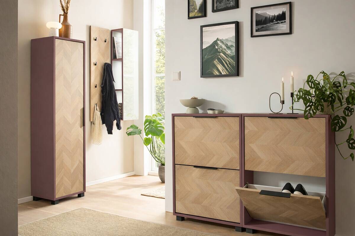 Hochschrank Piazza mauve B/H/T: ca. 40,3x157,8x33,05 cm