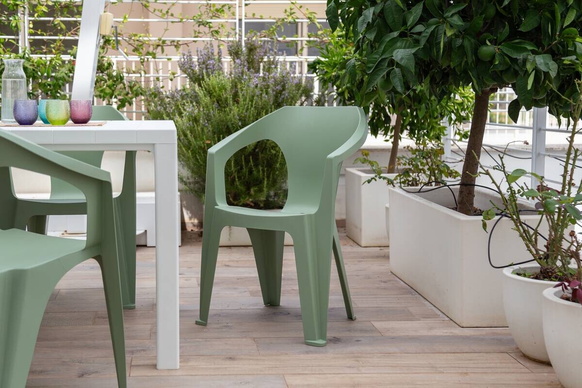 Toomax Stapelstuhl Marina salbei Kunststoff B/H/L: ca. 55x83x59 cm