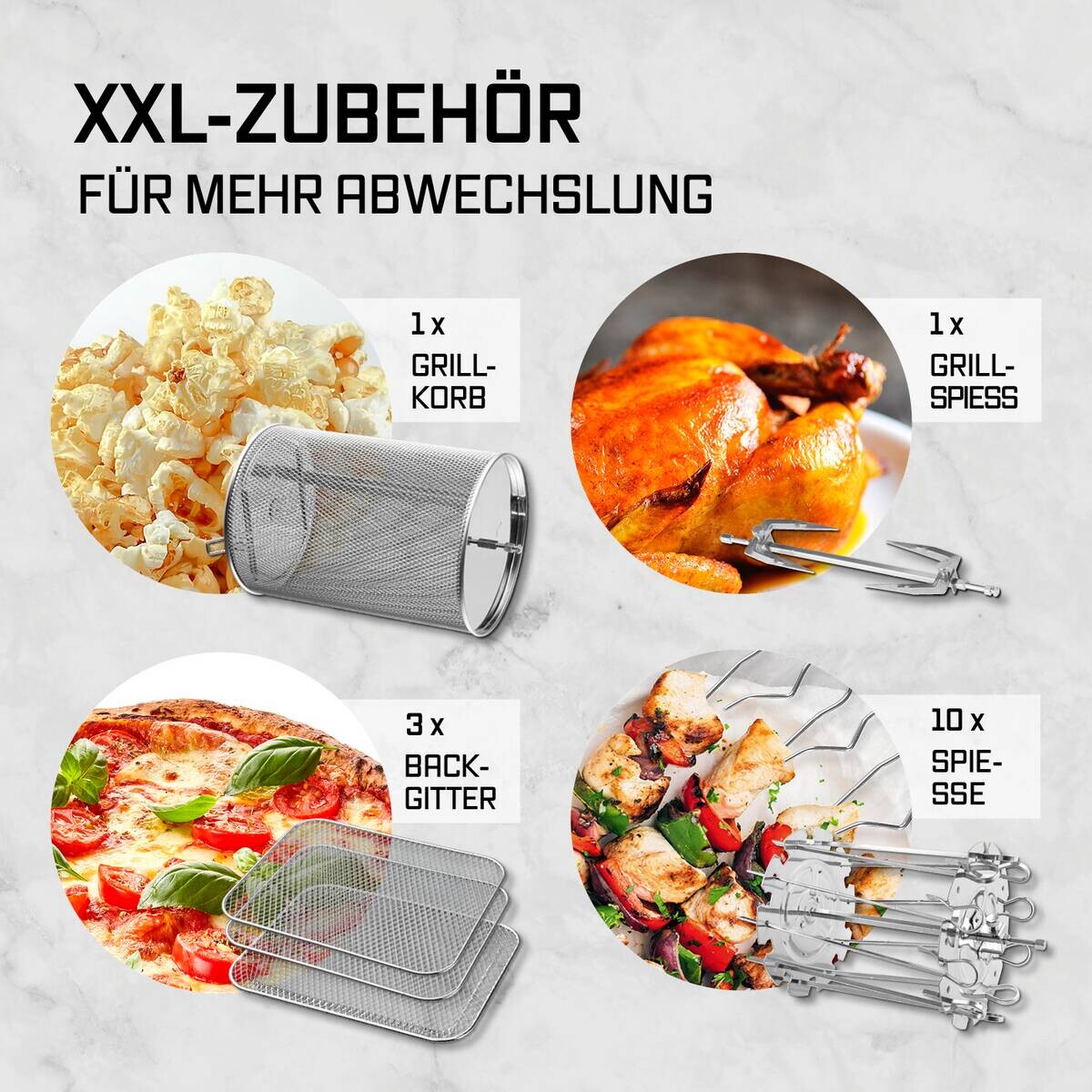 GOURMETmaxx Heißluftfritteuse 16409 schwarz Metall B/H/L: ca. 33,7x35,5x44,6 cm ca. 12,5 l