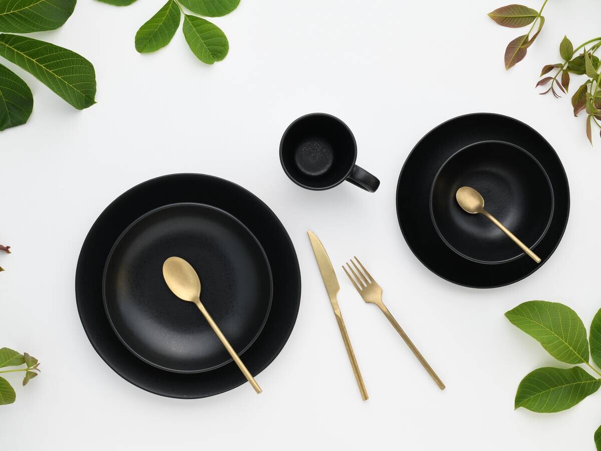 CreaTable Kombiservice Magic Black schwarz Steinzeug 20 tlg.