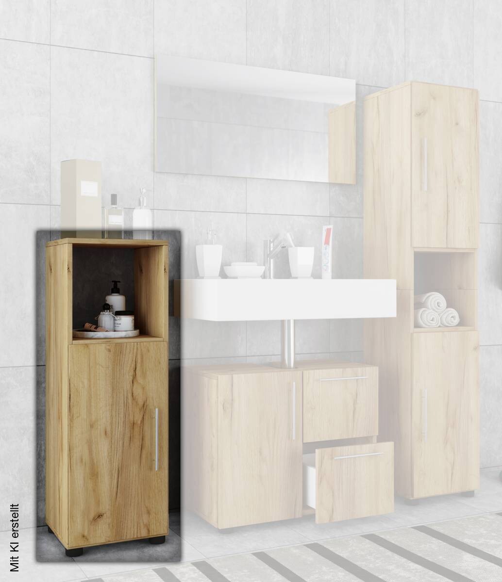 Midischrank Flandu Eiche Honig Nachbildung B/H/T: ca. 31x93x32 cm