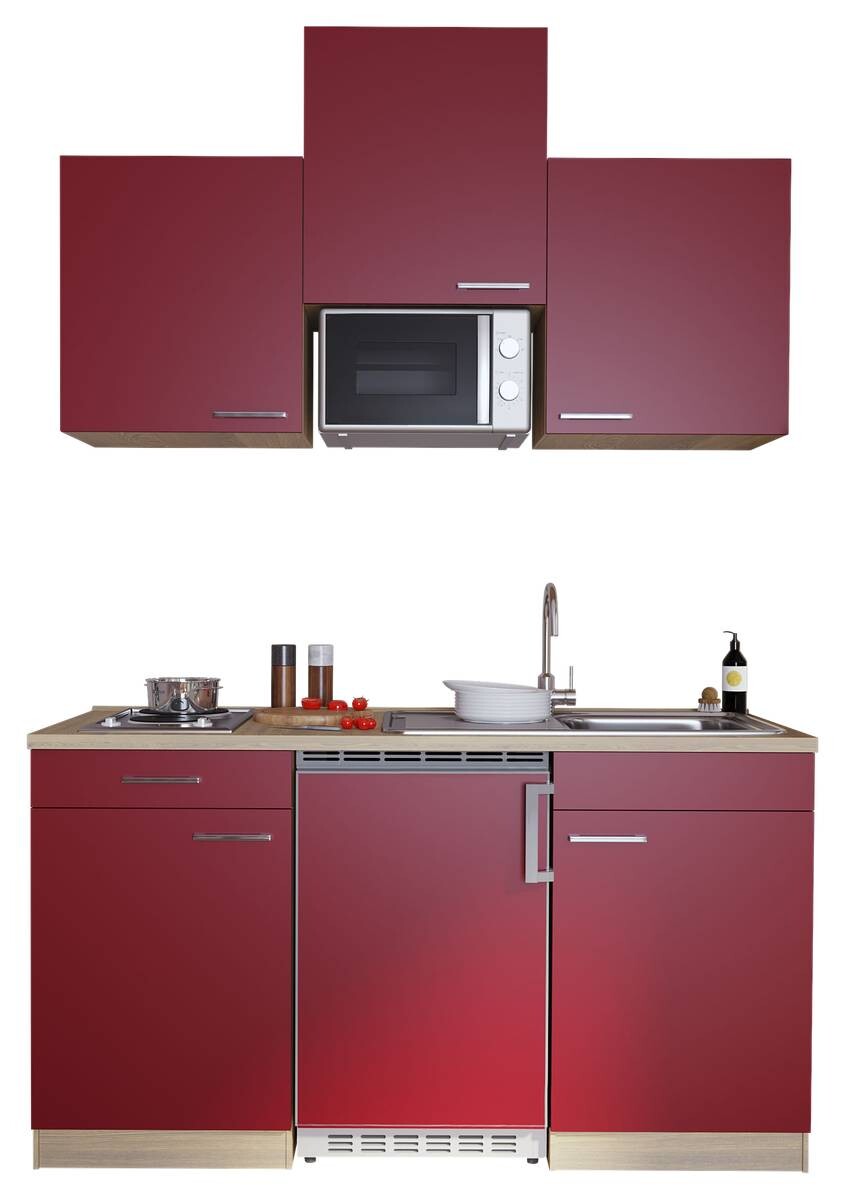 Respekta Singleküche Economy rot matt B/H/T: ca. 150x200x60 cm