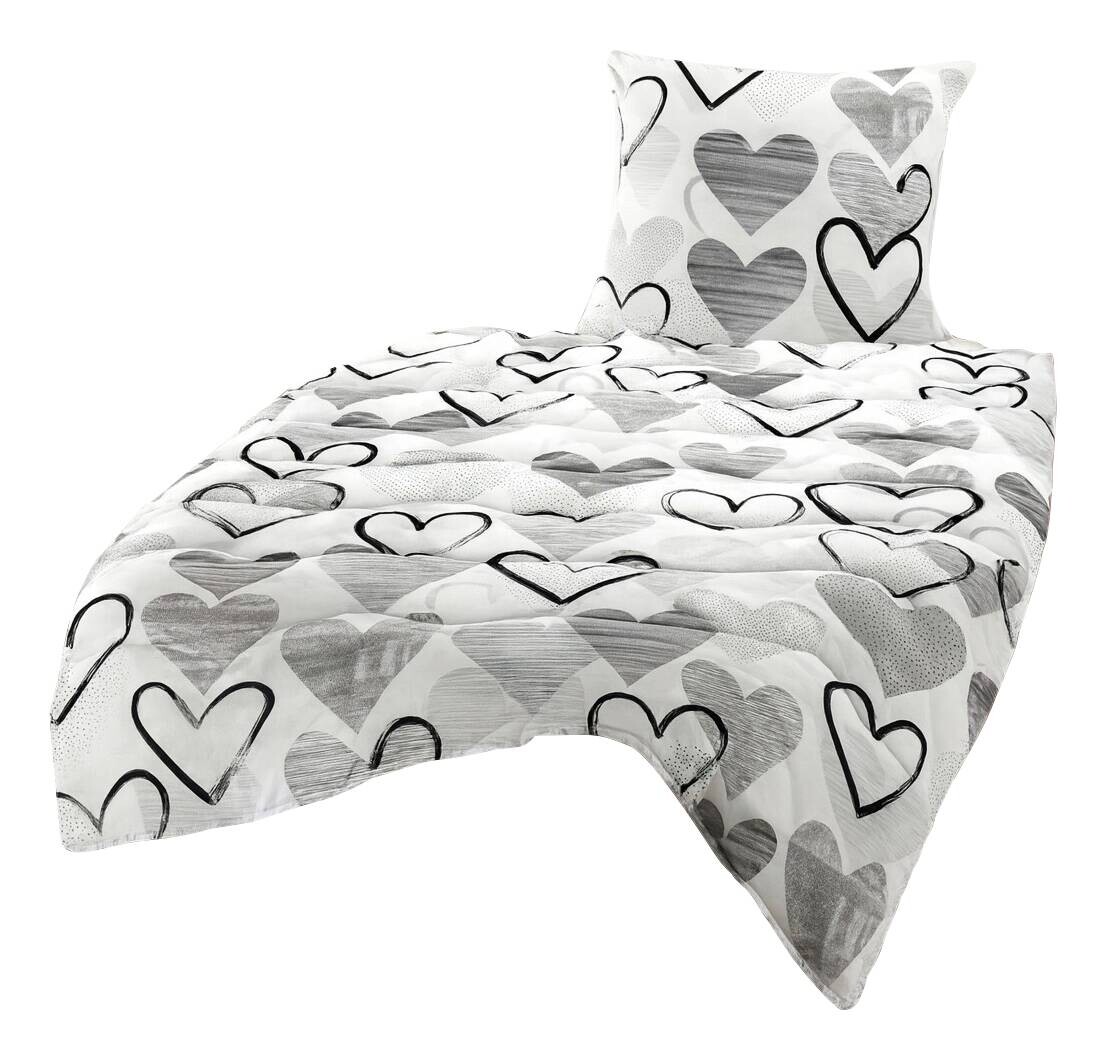 Bettenset grau 100% Polyester B/L: ca. 135x200 cm