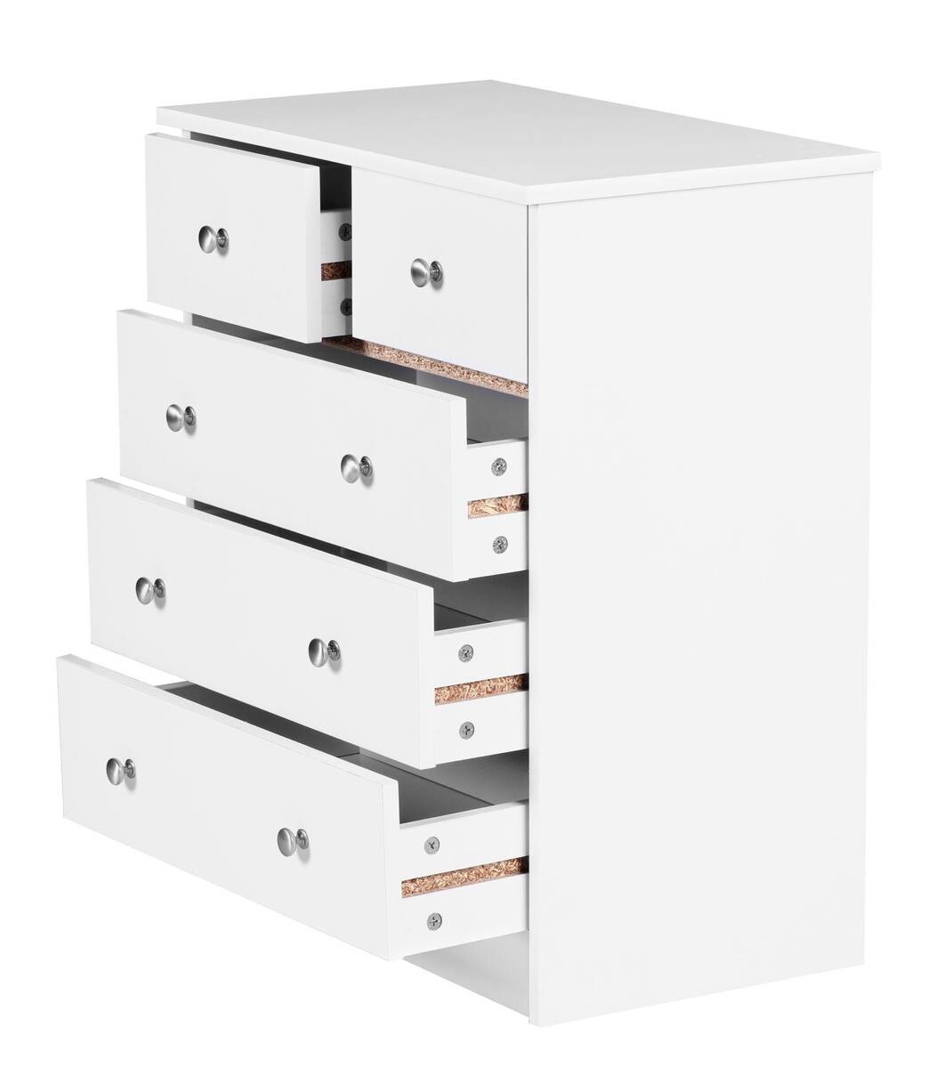 Kommode weiß Alu Optik B/H/T: ca. 60x70x35 cm