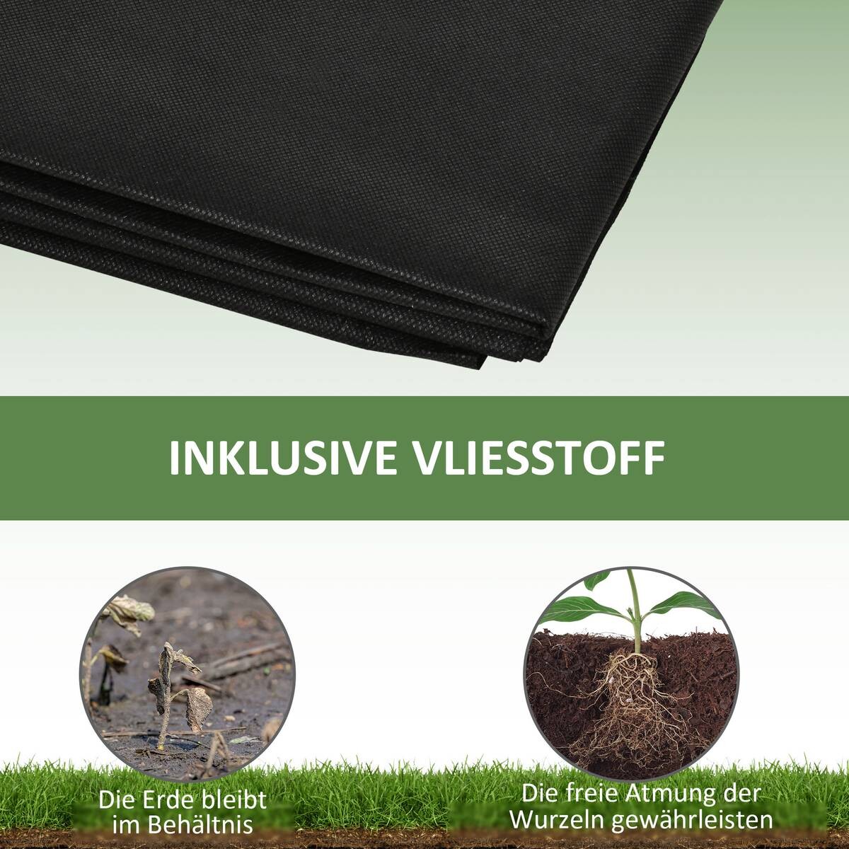 Outsunny Gartenbeet mit 2 Blumenkasten natur B/H/L: ca. 61,5x27x244 cm