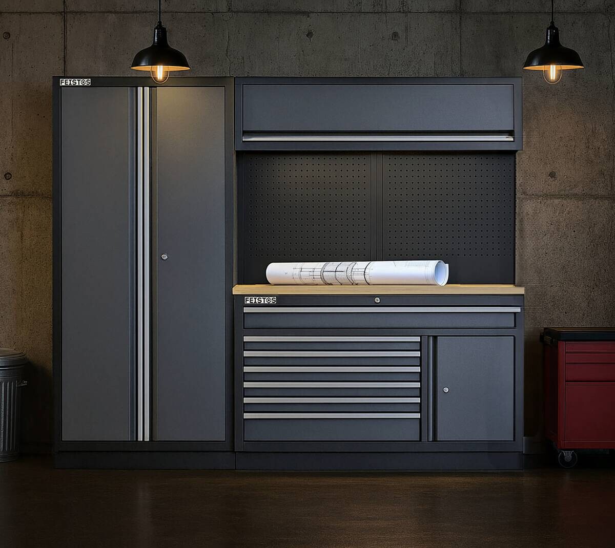 Werkstatteinrichtung Apollo anthrazit B/H/L: ca. 228x200x46 cm