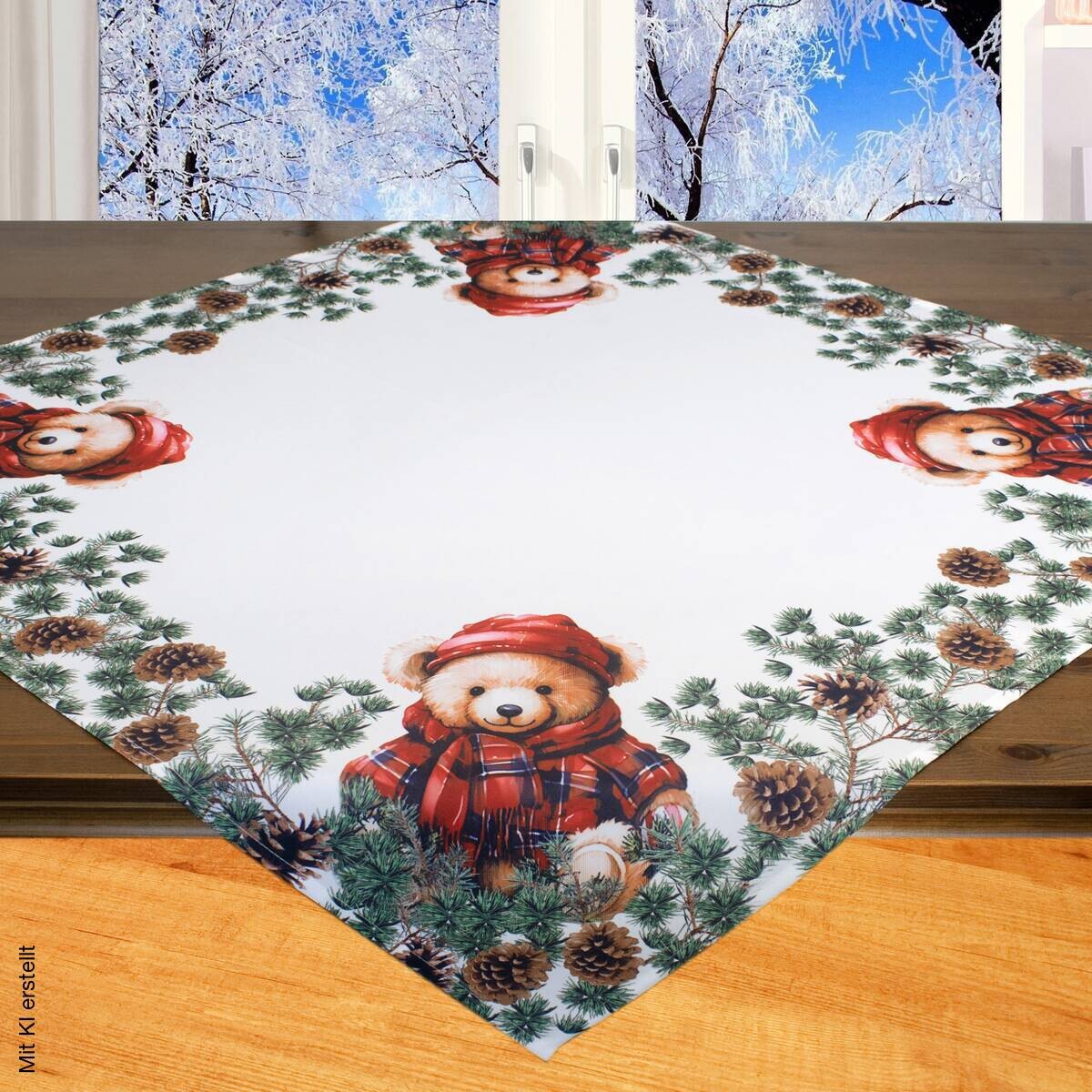 Mitteldecke weiß Polyester B/L: ca. 85x85 cm