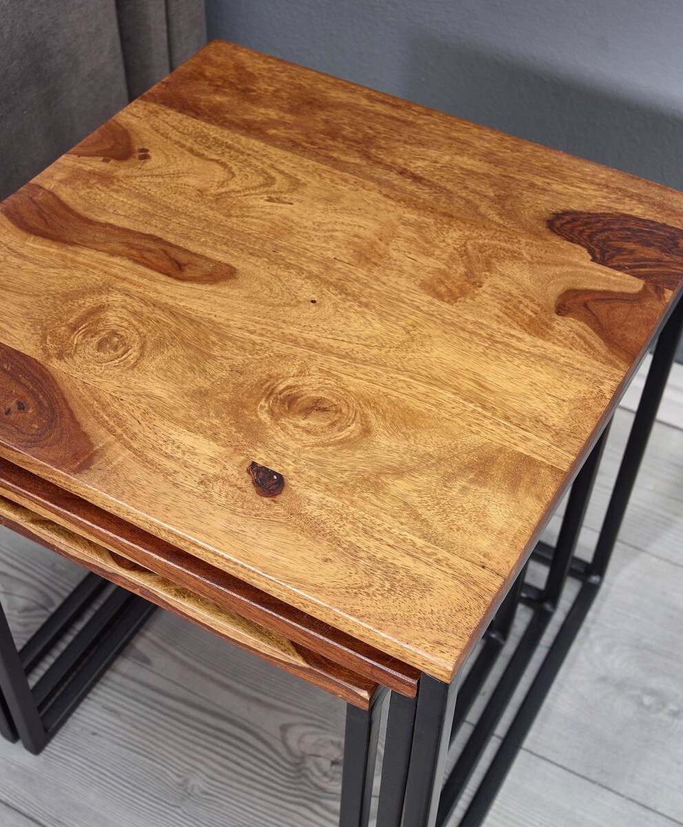 Beistelltisch 3er-Set. rosenholz Holz B/H/T: ca. 40x42x40 cm