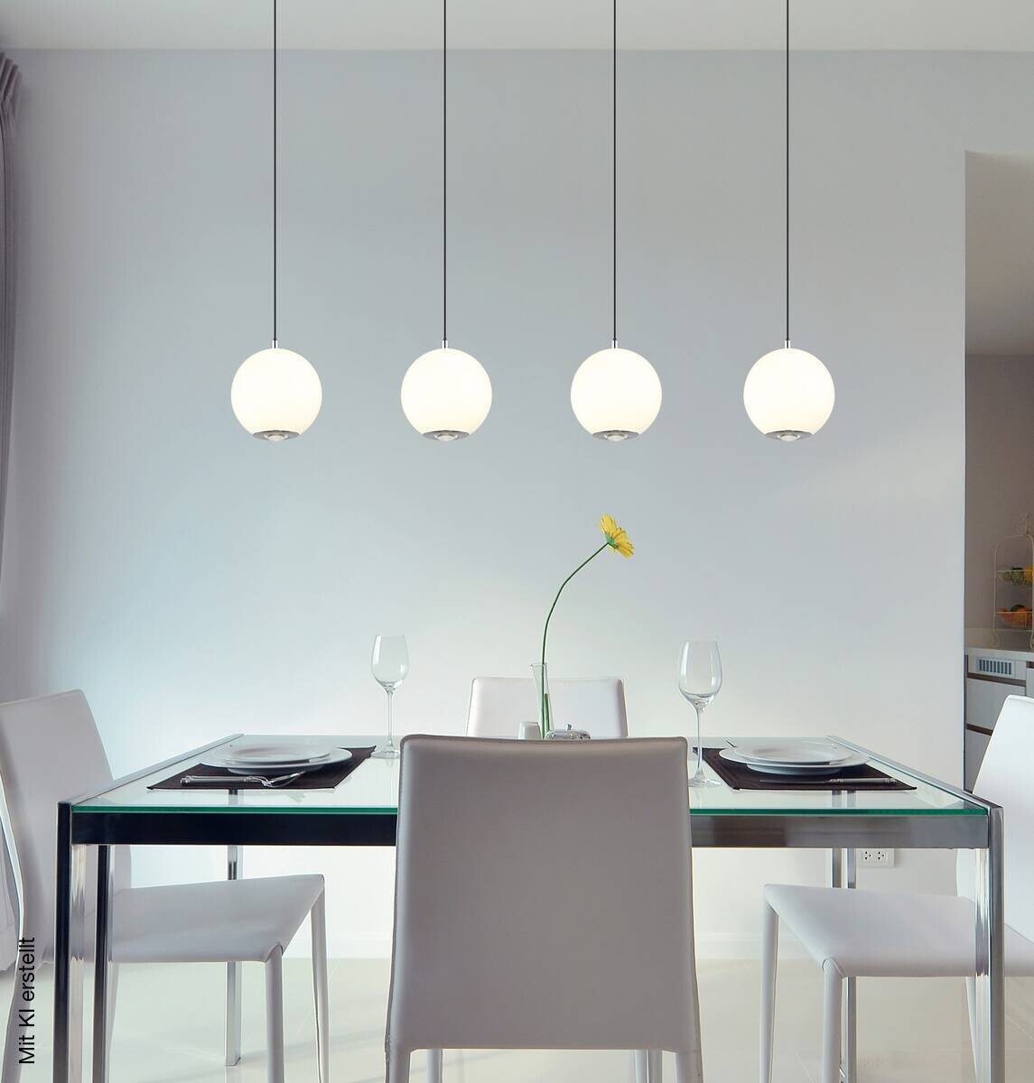 GLOBO Pendelleuchte grau Opal Metall Glas B/H/T/L: ca. 15x150x99x99 cm 1 Brennstellen