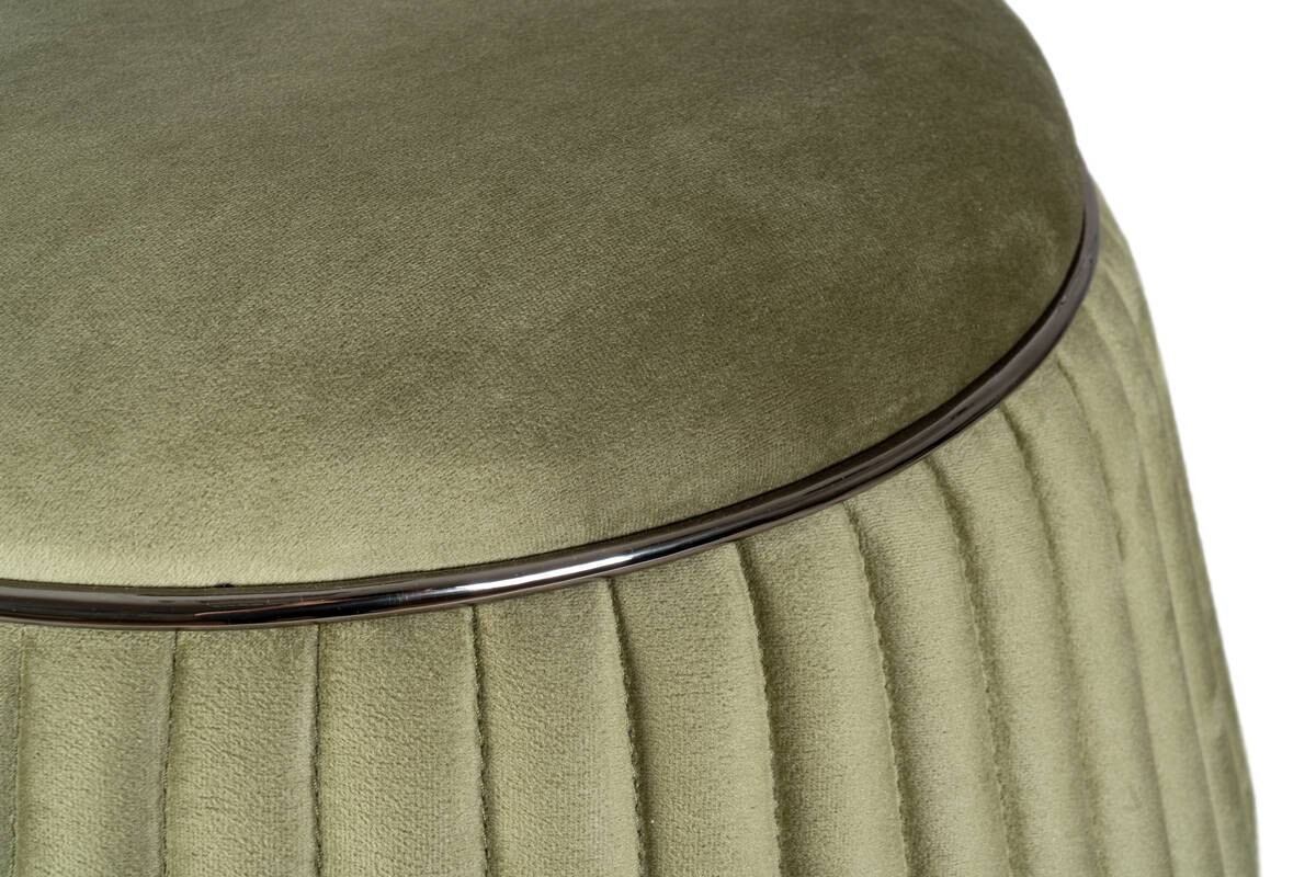 360 Living Hocker Doric 200 grün Graphit H/D: ca. 53x51,5 cm