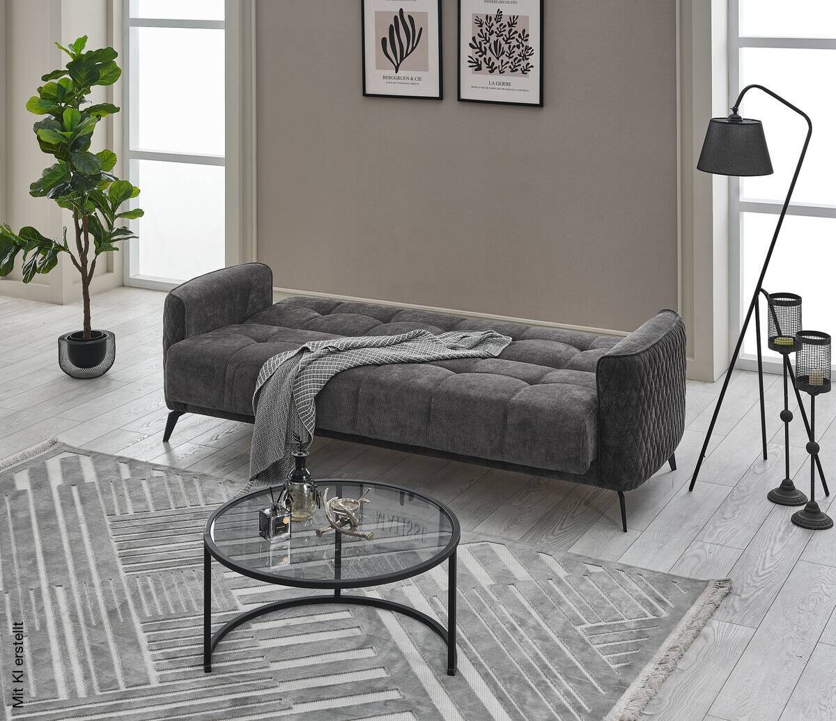 Sofa 3-2-1 Lendor grau Webstoff