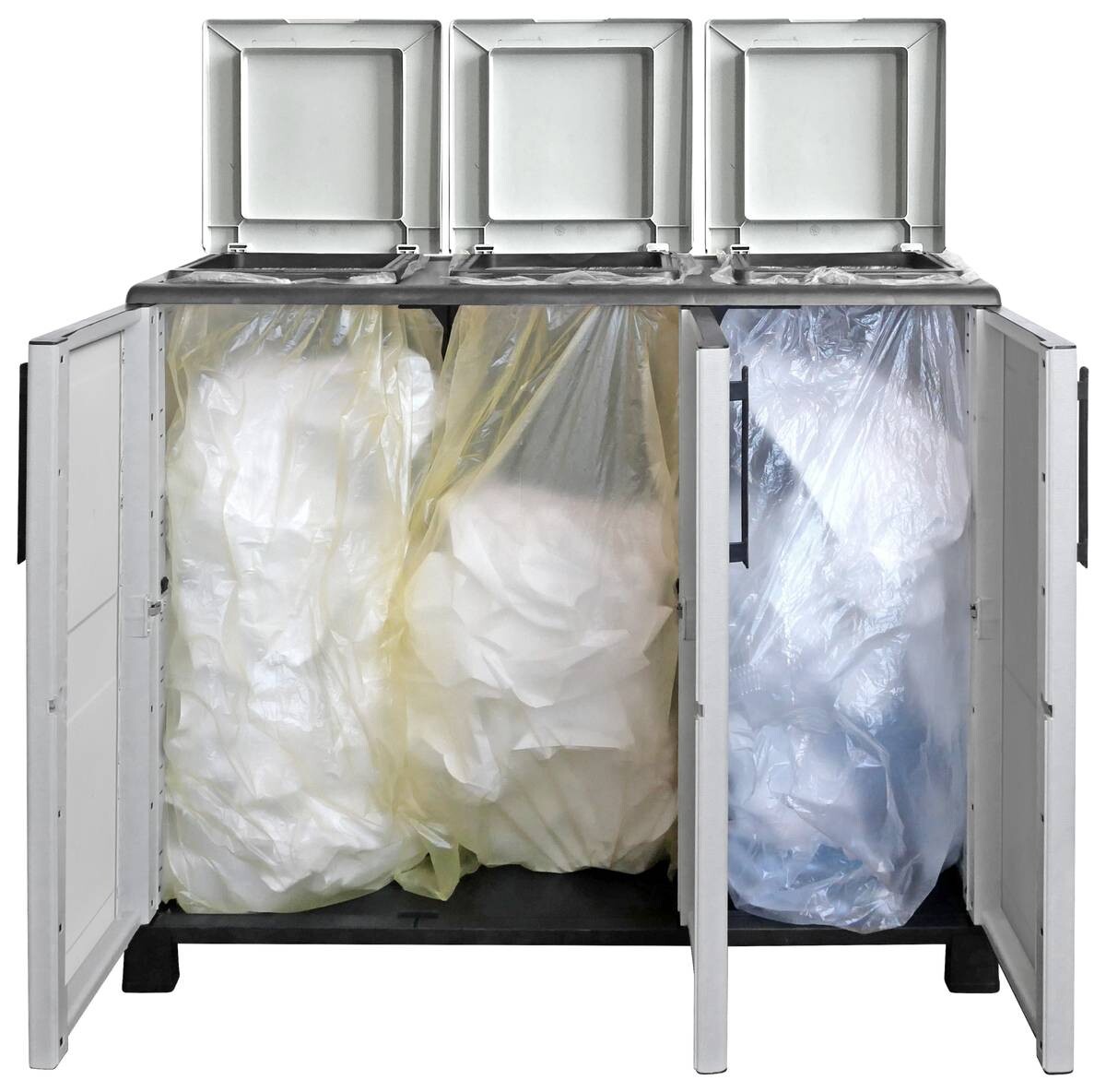 ArtPlast Mülltrennungsschrank Idea hellgrau Kunststoff B/H/T: ca. 102x90x37 cm