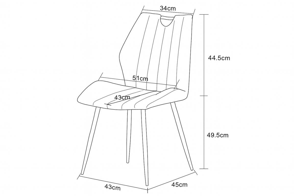 Stuhl CHRISTIN, 2er Set creme Samt B/H/T: ca. 52x58x75 cm