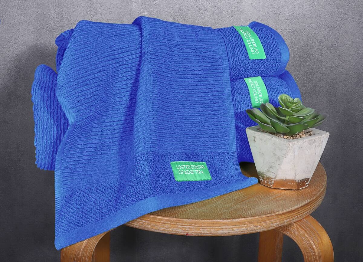 BENETTON Frottier-Set RAINBOW blau Baumwolle