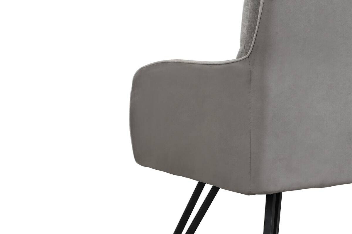 Sitzbank TINO schwarz grau Metall Microfaser B/H/T: ca. 140x94x67 cm