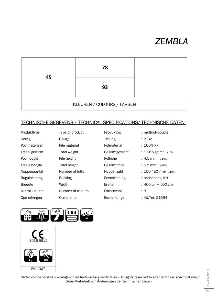 Teppichboden Zembla beige B: ca. 500 cm pro m²
