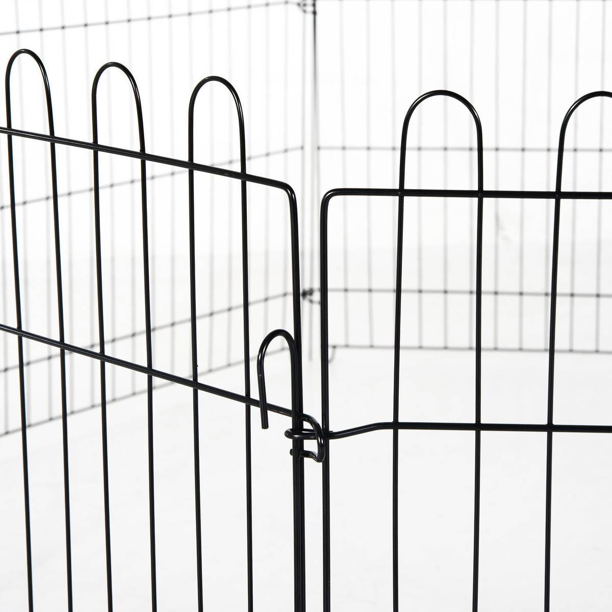 PawHut Freilaufgehege schwarz Metall B/H: ca. 71x61 cm