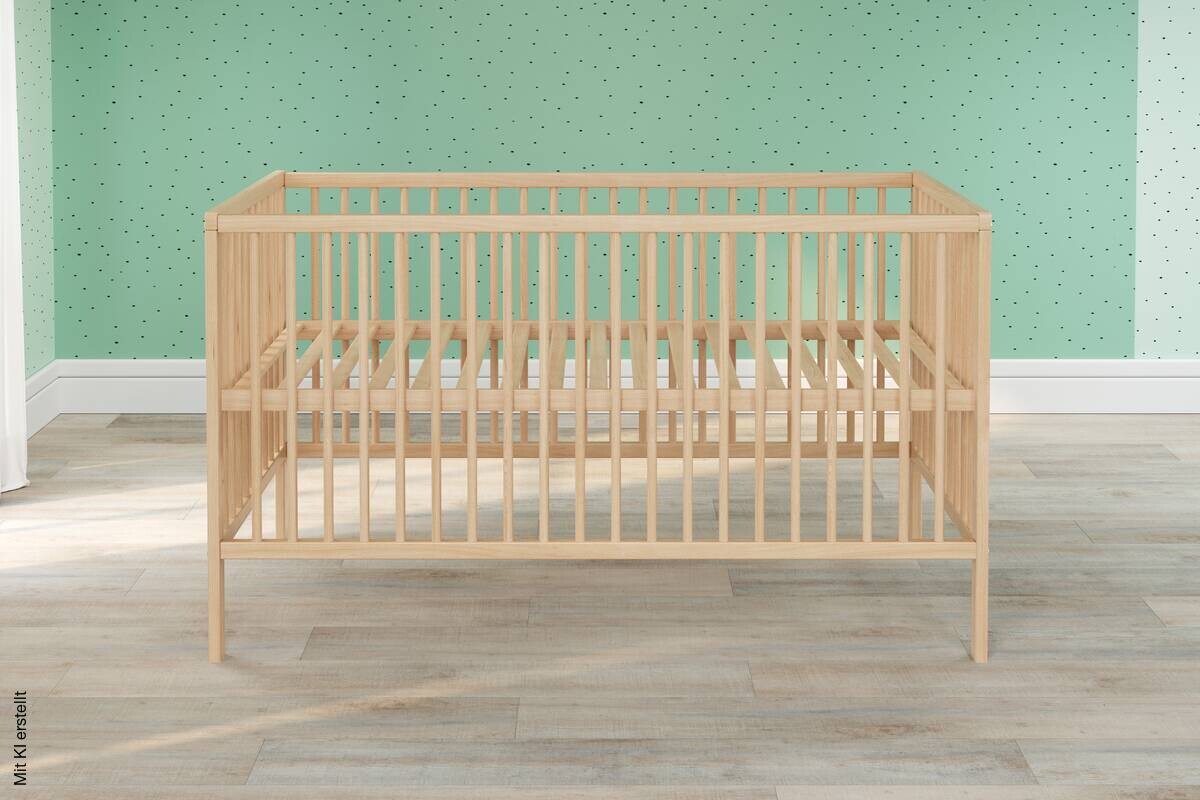 Babybett buche B/H/T: ca. 144x84x78 cm Liegefläche B/L: ca. 70x140 cm