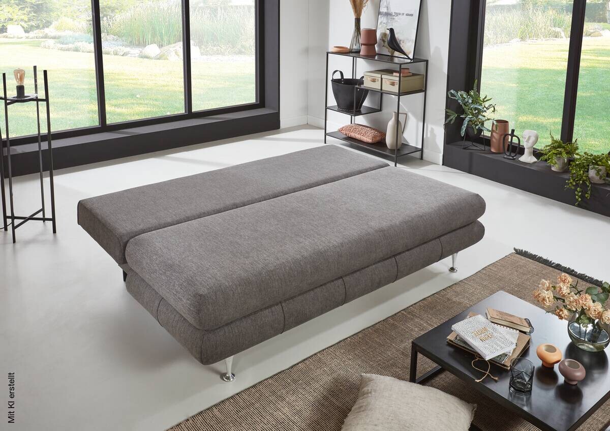 Schlafsofa Benfeld taupe Microfaser B/H/T: ca. 190x93x92 cm