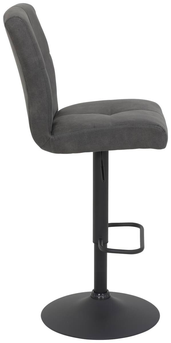 Barhocker Leni anthrazit Vintage Microfaser B/H/T: ca. 44x102x57 cm