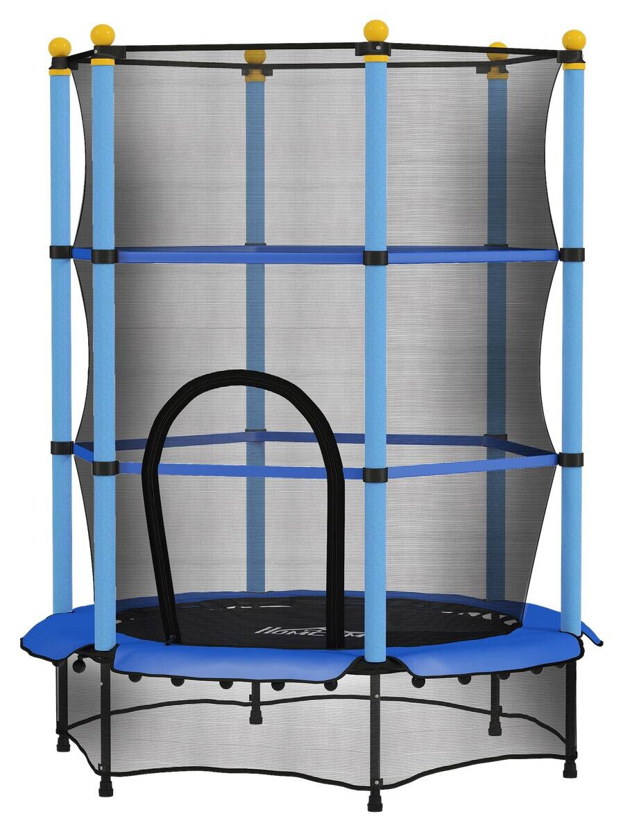 HOMCOM Kindertrampolin blau B/H/L: ca. 140x190x140 cm