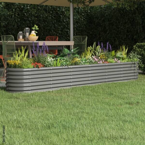 Hochbeet grau Stahl B/H/L: ca. 40x36x260 cm