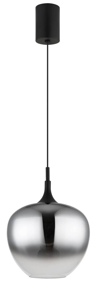 GLOBO Pendelleuchte Rauch schwarz Metall Glas H/D: ca. 150x29 cm E27 1 Brennstellen