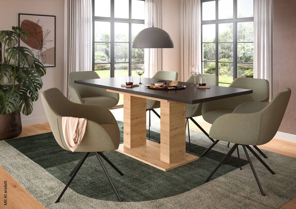 Esstisch MOTION grau Artisan Nachbildung B/H/T: ca. 150x76x90 cm