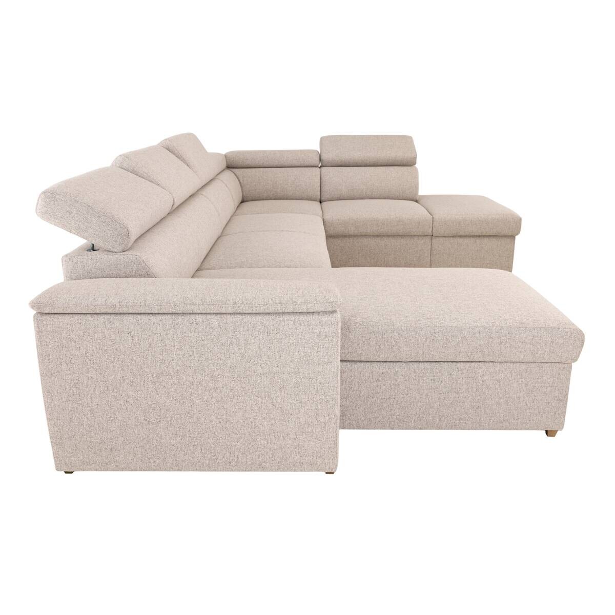 Wohnlandschaft beige Webstoff B/H/T: ca. 326x94x216 cm