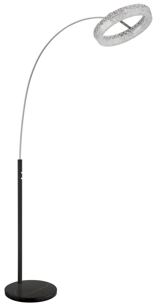 GLOBO Stehlampe klar schwarz Glas Metall Acryl B/H/L: ca. 40x190x92,5 cm 1 Brennstellen
