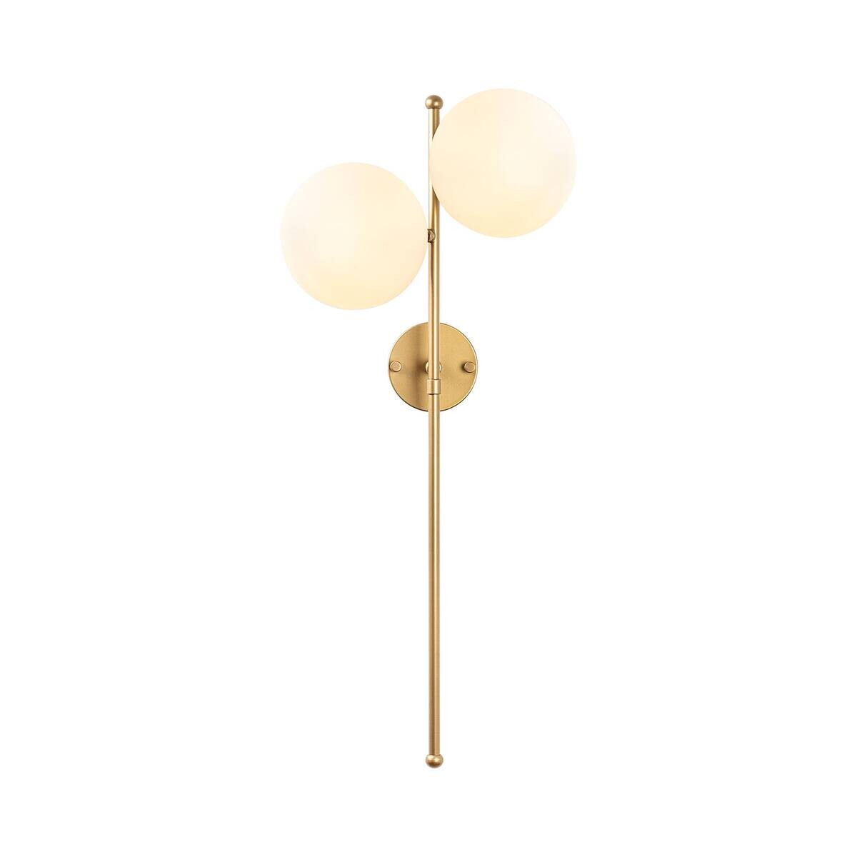 Opviq Wandleuchte Fazli gold Glas Metall B/H/T/L/D: ca. 27x72x27x32x15 cm E14 2 Brennstellen