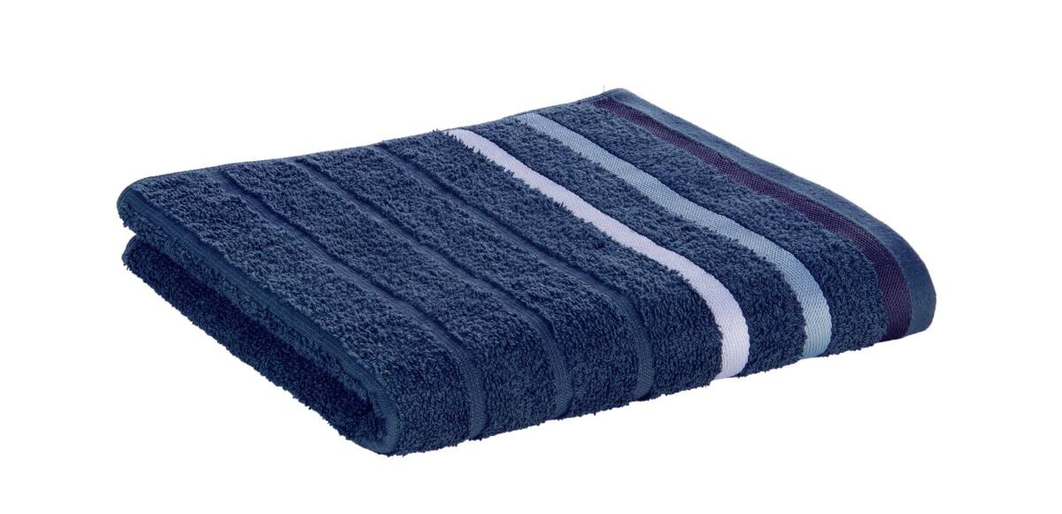 oh cosy Handtuch Marta dunkelblau 100% Baumwolle B/L: ca. 50x100 cm