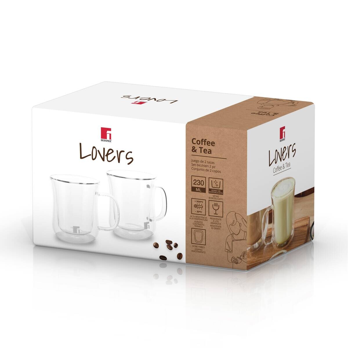 BERGNER Trinkgläserset COFFEE & TEA LOVERS transparent